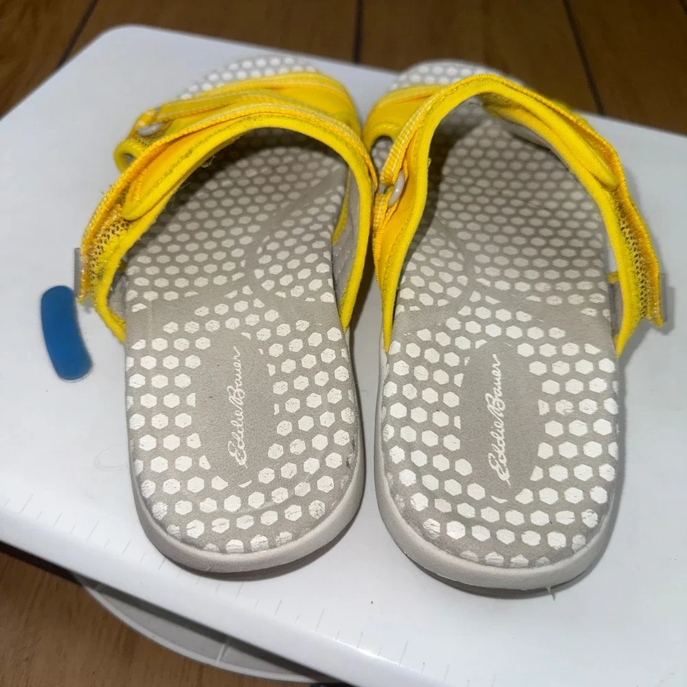 Eddie Bauer Saratoga Yellow‎ Sport Slide Sandals Womens 7.5 Adjustable Straps